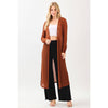 TEXTURED SLIT MAXI CARDIGAN