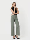 HIGH RISE SAGE DOUBLE BUTTON