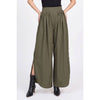 BUTTON SIDE SLIT WIDE LEG PANTS