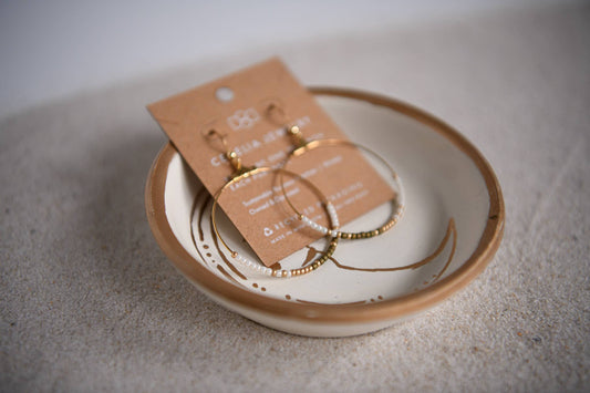 SEED BEAD HOOP EARRING