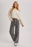HIGH-RISE SEAMED POCKETS STRAIGHT LEG JEANS