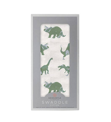 GREEN DINOSAURS SWADDLE
