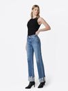 DISTRESSED CUFFED WIDE JEANS