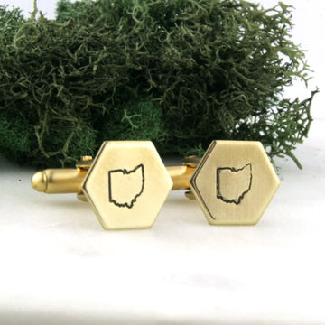 OHIO HEXAGON CUFFLINKS