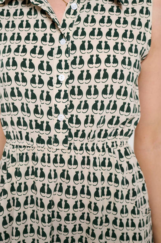 BLACK CAT PRINT DRESS