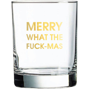 MERRY WTFMAS ROCKS GLASS