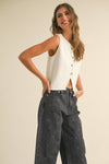 METAL BUTTON KNIT VEST