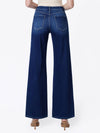 DARK WASH KNIT WIDE JEANS