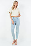 BOXY CROP BUTTON DOWN SHIRT