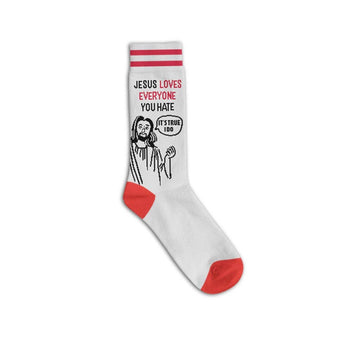 JESUS LOVES EVERYONE U HATE SOCKS