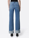 DISTRESSED CUFFED WIDE JEANS