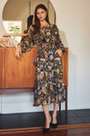 FLORAL PRINT MIDI DRESS