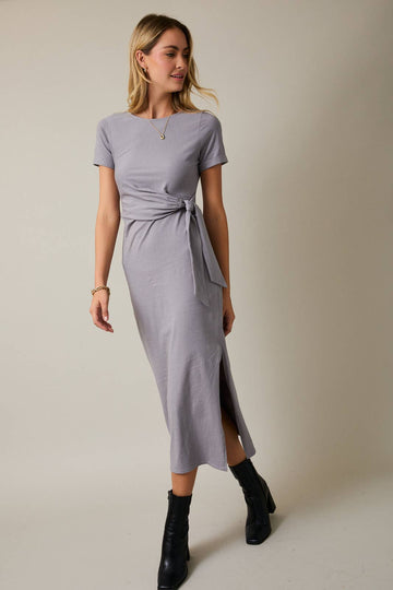 TIE SLIT MAXI DRESS
