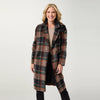 PLAID SINGLE BUTTON COAT