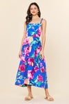 BLUE MULTI PATTERN DRESS