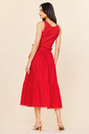 RED MIDI DRESS