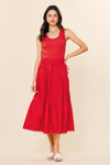 RED MIDI DRESS