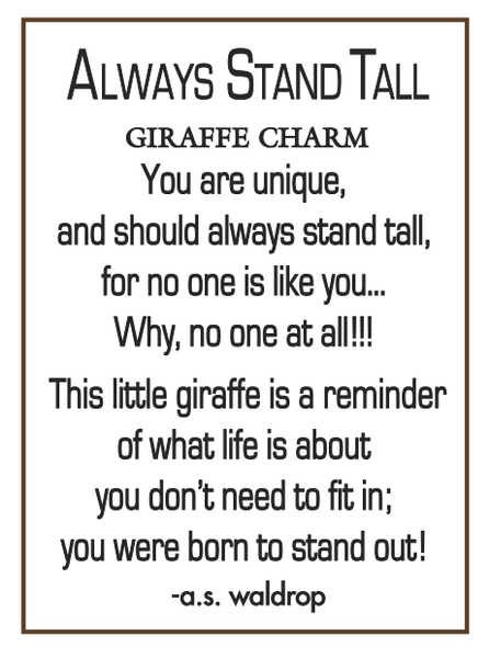 STAND TALL GIRAFFE CHARM