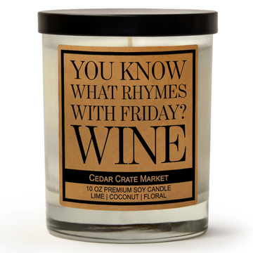 RHYMES WITH FRIDAY