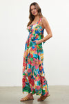 RED MULTI PATTERN DRESS