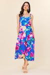 BLUE MULTI PATTERN DRESS