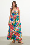 RED MULTI PATTERN DRESS