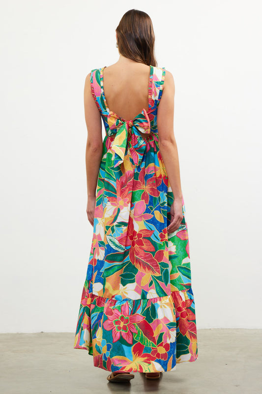 RED MULTI PATTERN DRESS
