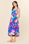 BLUE MULTI PATTERN DRESS