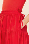 RED MIDI DRESS