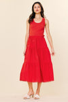 RED MIDI DRESS
