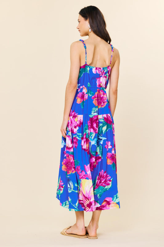 BLUE MULTI PATTERN DRESS