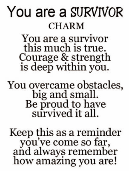 YOU ARE A SURVIVOR CHARM