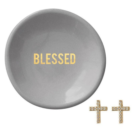 BLESSED RING DISH & EARRINGS