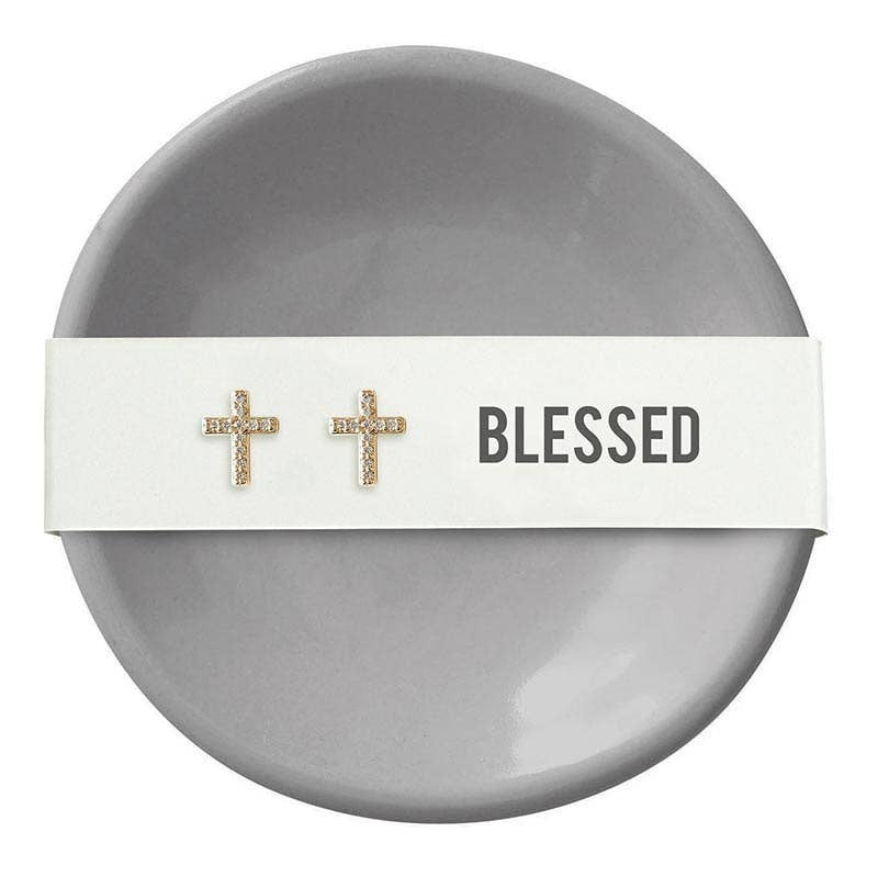 BLESSED RING DISH & EARRINGS