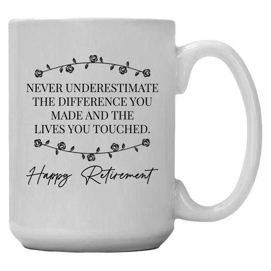 NEVER UNDERESTIMATE MUG