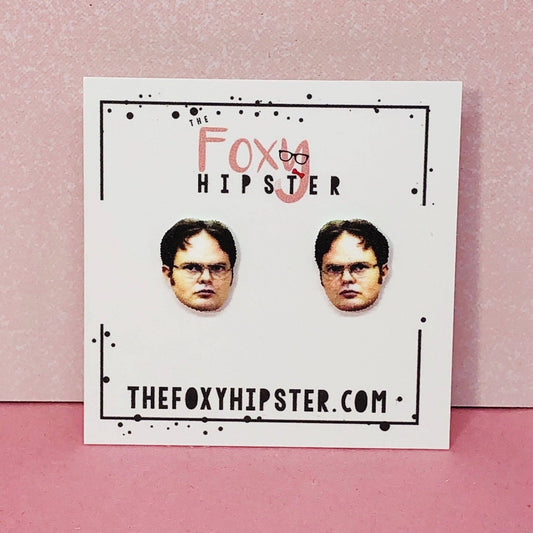 DWIGHT SCHRUTE EARRINGS OFFICE