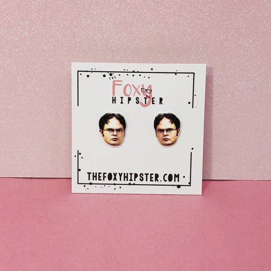 DWIGHT SCHRUTE EARRINGS OFFICE