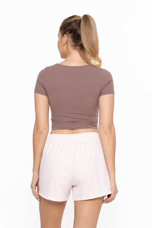 TAUPE CROPPED TEE