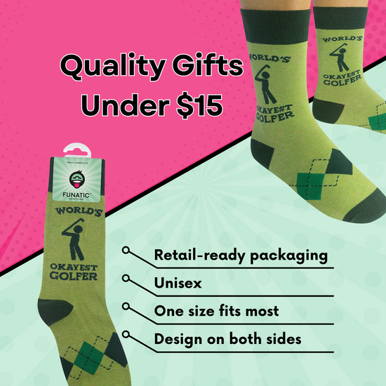 WORLD'S OKAYEST GOLFER SOCKS