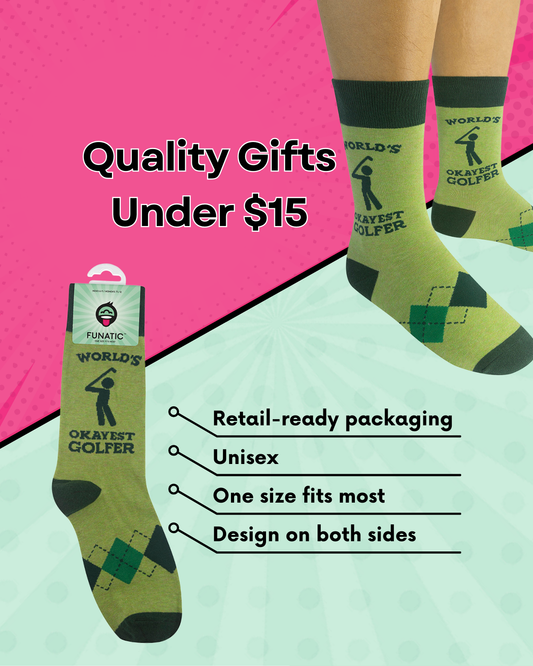 WORLD'S OKAYEST GOLFER SOCKS