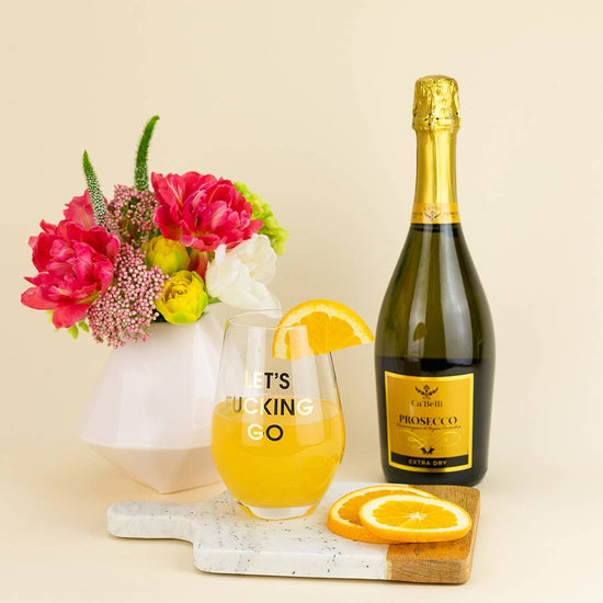 LET'S FUCKING GO WINE GLASS