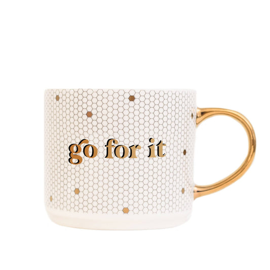 GO FOR IT GOLD TILE MUG
