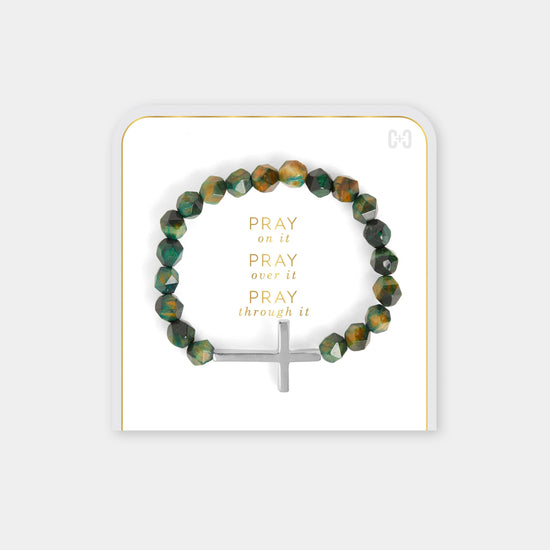 PRAY ON IT GREEN BRACELET