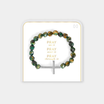 PRAY ON IT GREEN BRACELET