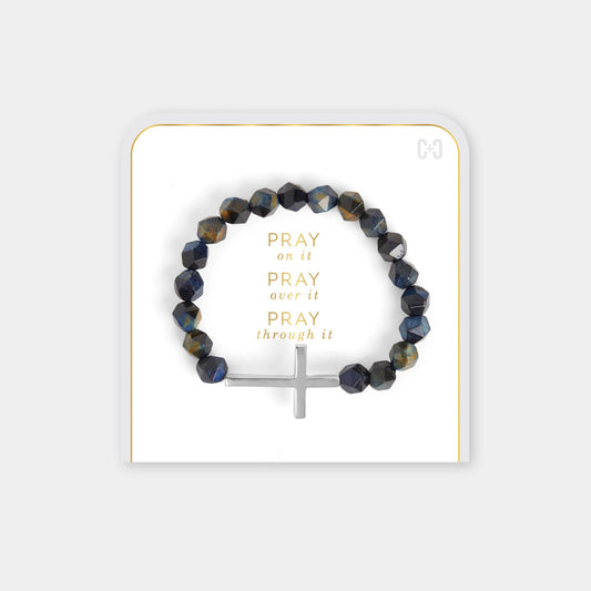 PRAY ON IT NAVY BRACELET