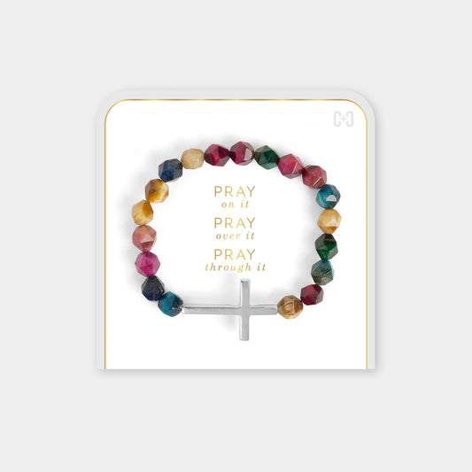 PRAY ON IT NAVY BRACELET