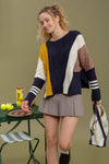 COLORBLOCK CABLEKNIT SWEATER