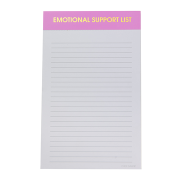 EMOTIONAL SUPPORT LIST NOTEPAD