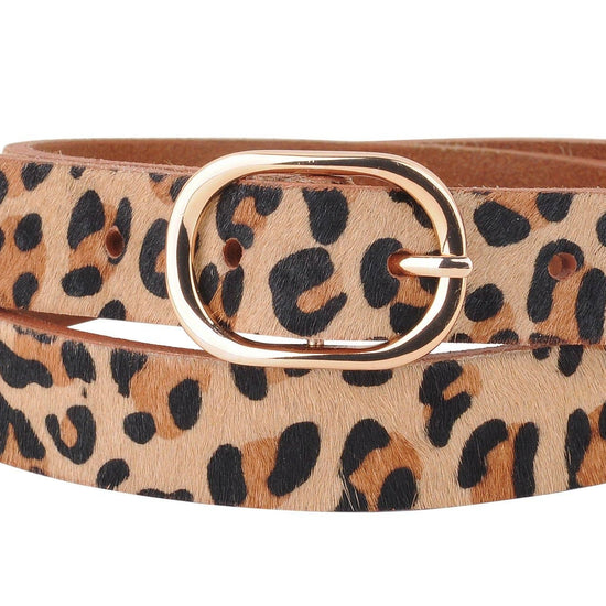 LEOPARD PRINT LEATHER BELT