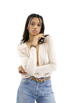 LEOPARD PRINT LEATHER BELT